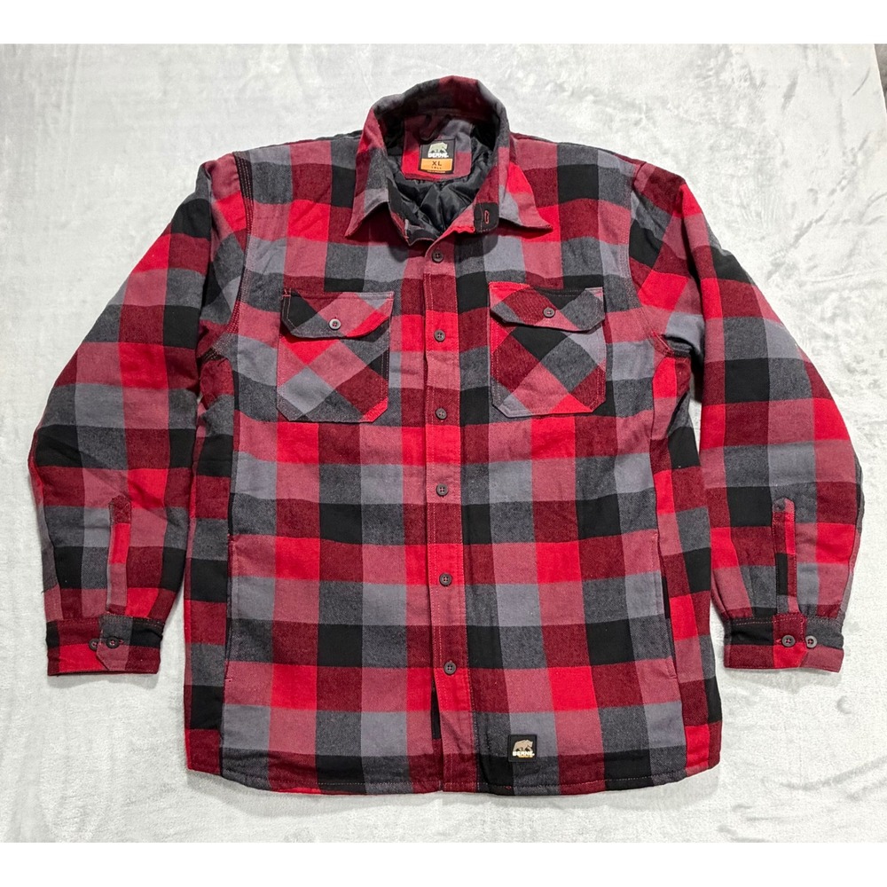 Berne Mens Heartland Timber Quilt-Lined Flannel Shirt Jacket XLT Buffalo Plaid